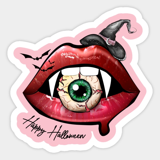 Halloween Lips & Scary Eye Sticker by Rebel Merch